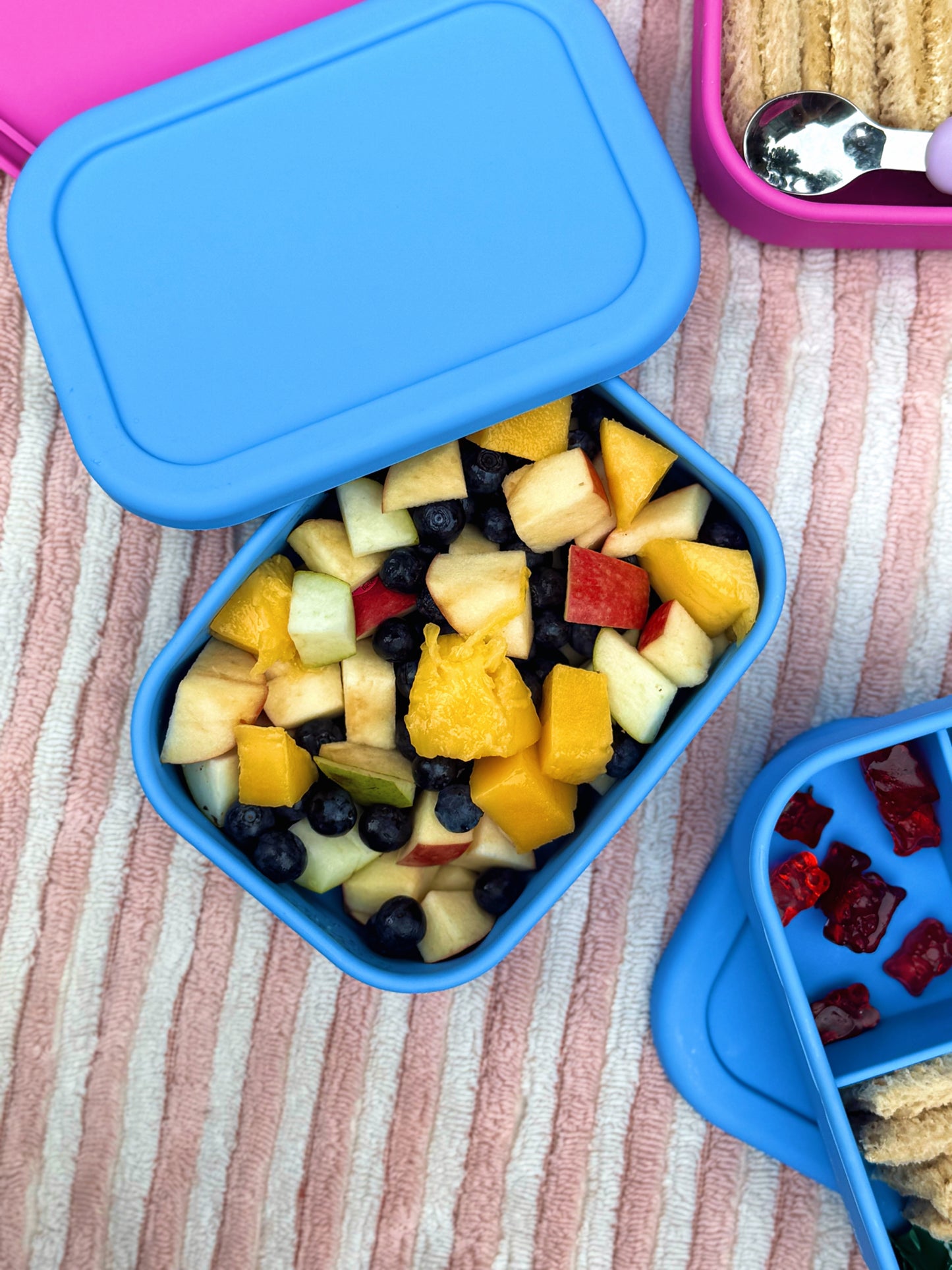 Blue Lemonade Rectangle Silicone Container