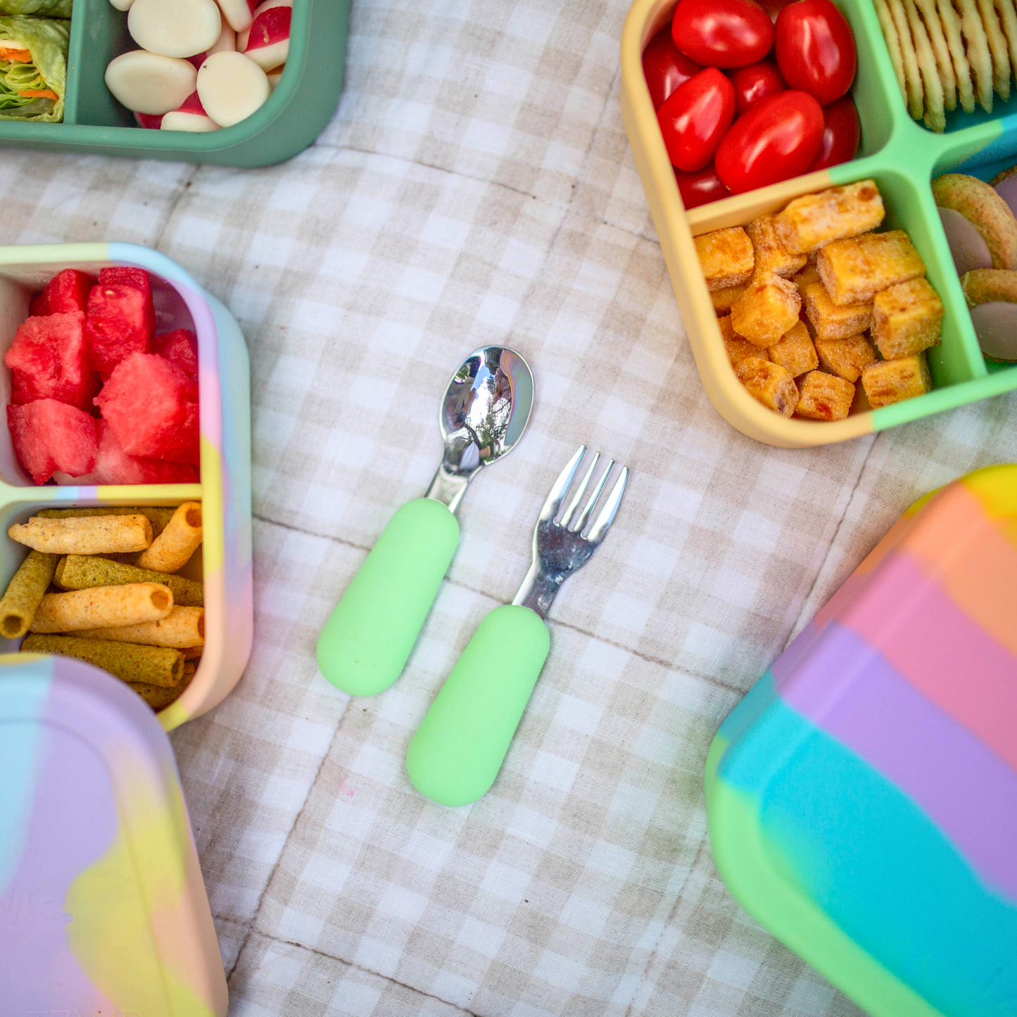 Lime Spoon and Fork Set