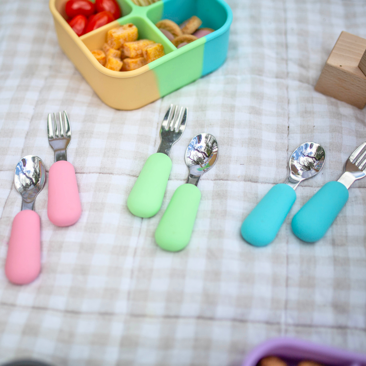 Aqua Spoon and Fork Set