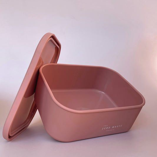 XL Dusty Pink Rectangle Silicone Container